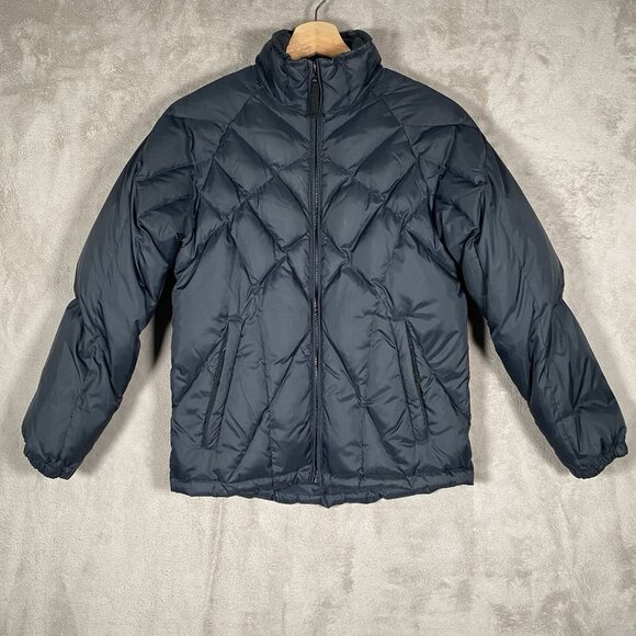Cabela's 650 Fill Goose Down Puffer Jacket Size M Quilted Winter Coat Navy Black - Picture 3 of 13